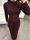 2025 New Women's Sexy Mid-Rise Net Wrinkled Temperamental Toss Dress HZ0108
