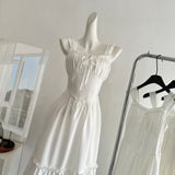 Sexy A Line Straps White Summer Dress Holiday Party Outfits For Women HZ1214