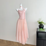 Cute A Line Spaghetti Straps Chiffon Summer Beach Dress Holiday Party Outfits For Girls HZ1214