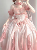 Sexy Ball Gown Off The Shoulder Short Sleeves 16th Pink Birthday Dress Lolita Dress Birthday Outfits HZ1214