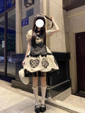Cute Ball Gown Short Sleeves 16th Birthday Dress Lolita Dress Champagne Birthday Outfits HZ1214