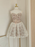 Niulatu A line Spaghetti Straps Lace Holiday Dress Travel Vacation Dresses Short Birthday Dress SD1263
