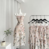 Cute A line Spaghetti Straps Pink Floral Lace Summer Dress Holiday Party Outfits For Women HZ1214