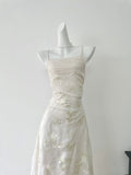 Cute Mermaid Spaghetti Straps Lace Long Summer Dress For Women HZ1214