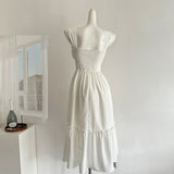 Sexy A Line Straps White Summer Dress Holiday Party Outfits For Women HZ1214
