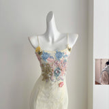 Sexy Mermaid Spaghetti Straps Lace Birthday Party Dress Summer Holiday Outfits For Women HZ1214