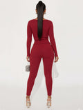 In The Autumn Of 2025, The New Women's Hottie Is Tied To The Long-Sleeved Trousers Solid Color Repair Two Sets. HZ0108