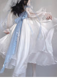Niulatu Ball Gown Strapless Blue Organza Floral Holiday Lolita Dress Birthday Dresses Birthday Outfits SD1240