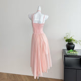 Cute A Line Spaghetti Straps Chiffon Summer Beach Dress Holiday Party Outfits For Girls HZ1214
