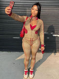 2025 New Women's Leopard Print Bump Color Long-Sleeved Zipper Open Shirt Draw Rope Trousers Two Sets HZ0108