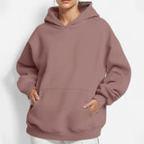 2025 Spring Coat Tunic Temperament Commuting Loose Solid Hooded Pocket Fashion Hooded Hoodie Woman HZ0108
