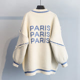 2025 Autumn And Winter Women's Version Of Loose Letter Thick Thick Knitted Cardigan In The Long Sweater Autumn Winter Coat Woman HZ0108