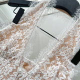 Sexy Mermaid V Neckline White Lace Summer Dress Holiday Party Birthday Outfits For Teens HZ1214