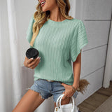 2025 Summer New Lady Collar Double Lotus Leaf Side Short-Sleeved T-Shirt HZ0108