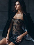 2025 Exploding Lace Corset Hottie Low-Thoracous Fish Bone Shaped With Female Summer Suspension Vest HZ0108