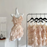 Cute A Line Spaghetti Straps Pink Sequin Casual Dress Summer Short Holiday Dresses HZ1214