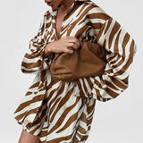Spring 2025 Women's Shirt Top Shorts Print Casual Shirt Two Sets HZ0108