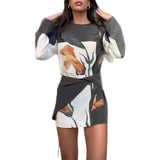 Niulatu New Casual Print Personality Design Short Dress Dress Dress Woman SPCP