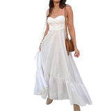 2025 Autumn Dress New Women's Temperament Elegant Fashion Pure Color High-Rise Sling Dress HZ0108