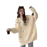 Lazy Wind Cover Sweater Women Loose Autumn And Winter Wear 2025 Women's Cute Knitted Top HZ0108