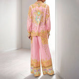 Women's Clothing 2025 Spring New Temperament Elegant Court Style Shirt Trousers New Year's Set HZ0108