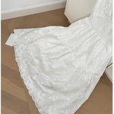 Sexy A Line Spaghetti Straps Floral White Lace Summer Dress Holiday Party Outfits For Women HZ1214