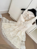 Sexy A line Halter Neckline White Lace Summer Dress Holiday Party Outfits For Women HZ1214
