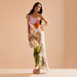 Niulatu Spring And Summer New Slanted Shoulder Positioning Printing Dress INS Leisure Vacation Loose Dress SPCP