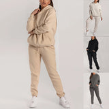 Spring And Autumn 2025 Solid Color Round Collar Collar Trousers Women Fashion Casual Long-Sleeved Jacket Suit Women HZ0108