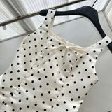Sexy Ball Gown Square Neckline Satin Ivory Polka Dots Short Summer Dress Holiday Party Outfits For Women HZ1214