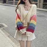 Knitted Cardigan Spring And Autumn Girl 2025 Small Design Feeling Sweet Loose Short Coat Tide Sweater Loose HZ0108