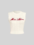25 Years Round Lettered Knitted Shirt Short-Sleeved Vest Trend Casual Women's Clothing A Generation Of Explosive HZ0108