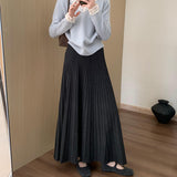 High-Rise Thin Cashmeat Plus Thick 100-Folded Skirt 2025 Winter Women's Korean Version Of Casual Lady Umbrella Skirt HZ0108