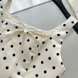 Sexy Ball Gown Square Neckline Satin Ivory Polka Dots Short Summer Dress Holiday Party Outfits For Women HZ1214