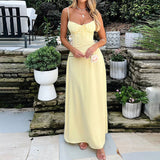 Spring 2025 New Women's Temperament Elegant Solid Color Sling A Dress Dress Dress HZ0108