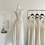 Cute A Line Halter Polka Dots Summer Dress Holiday Party Outfits For Women HZ1214