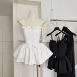 Cute A Line Spaghetti Straps White Short Summer Dress Holiday Party Outfits For Women HZ1214