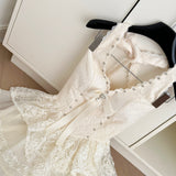 Sexy A line Halter Neckline White Lace Summer Dress Holiday Party Outfits For Women HZ1214