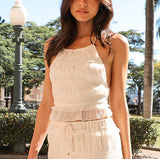 Niulatu And Summer 2025 New Sleeveless Sleeveless Loose Waist Two Sets INS Vacation Loose Skirt Suit Women SPCP