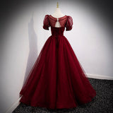 Niulatu Line Red Long Prom Dresses HZ0113