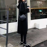 Mid-Winter 2025 Women's Hooded Long Knee Dress Fashion Simple Inside And Outside Wearing Lazy Knitted Dress HZ0108