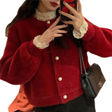 Sweet Little Fresh Marinade Sweater Women's Coat 2025 Autumn And Winter New Loose Knitted Open Shirt HZ0108