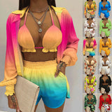 2025 Women's Sexy Three-Piece Spring Beach Fashion Shorts Set HZ0108