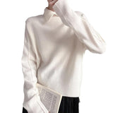 Standing Comfortable Soft-Creator Women's Knitted Shirt Autumn Casual Simple Holstered Shirt Long-Sleeved Sweater Woman HZ0108