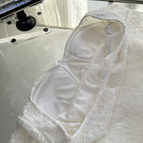 Sexy Mermaid Square Neckline Floral White Lace Summer Dress Holiday Party Outfits For Women HZ1214