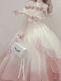 Vintage Ball Gown Off The Shoulder Short Sleeves 16th Ombre Pink Birthday Dress Lolita Dress Birthday Outfits HZ1214