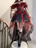 Vintage Ball Gown Off The Shoulder Short Sleeves 16th Burgundy Birthday Dress Lolita Dress Birthday Outfits HZ1214