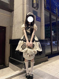 Cute Ball Gown Short Sleeves 16th Birthday Dress Lolita Dress Champagne Birthday Outfits HZ1214