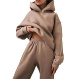 2025 Women's Clothing Pure Color Casual Fashion Sports Pants Two-Piece Set Of Women's Clothing Winter HZ0108