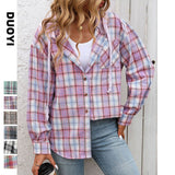2025 Autumn And Winter New Lady Fashion Casual Hooded Stender Shirt HZ0108